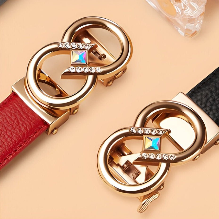 Belt In Leather With Buckle Infini And Strass Model Tegan by Zictor