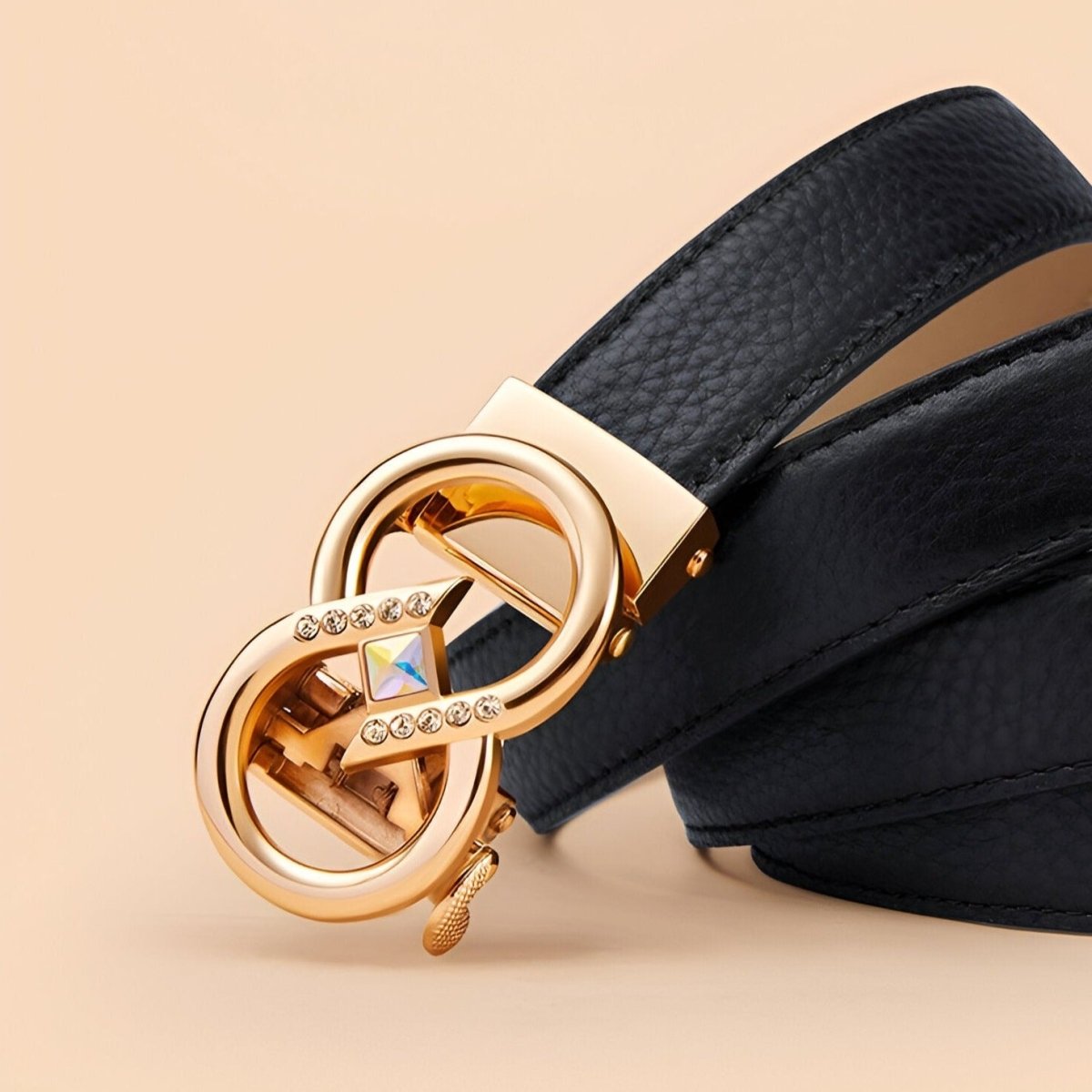 Belt In Leather With Buckle Infini And Strass Model Tegan by Zictor