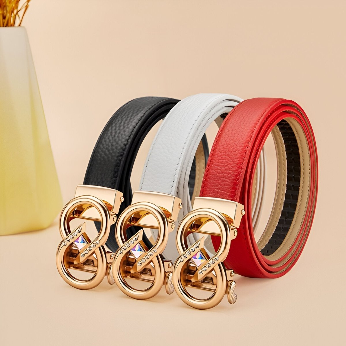 Belt In Leather With Buckle Infini And Strass Model Tegan by Zictor