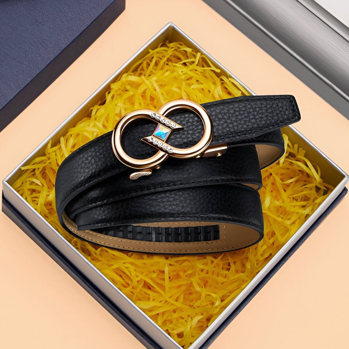 Belt In Leather With Buckle Infini And Strass Model Tegan by Zictor