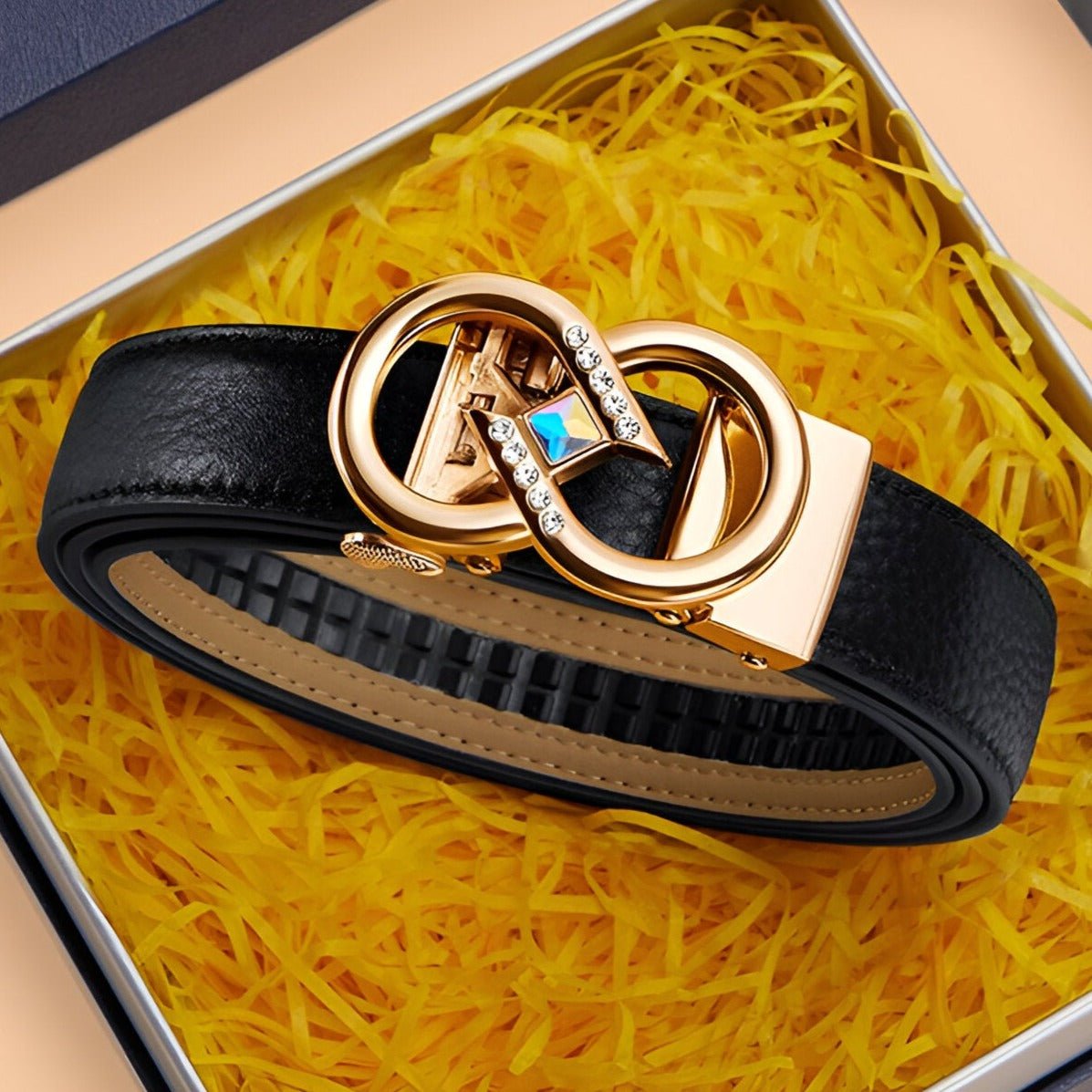 Belt In Leather With Buckle Infini And Strass Model Tegan by Zictor