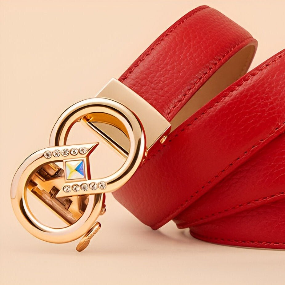 Belt In Leather With Buckle Infini And Strass Model Tegan by Zictor