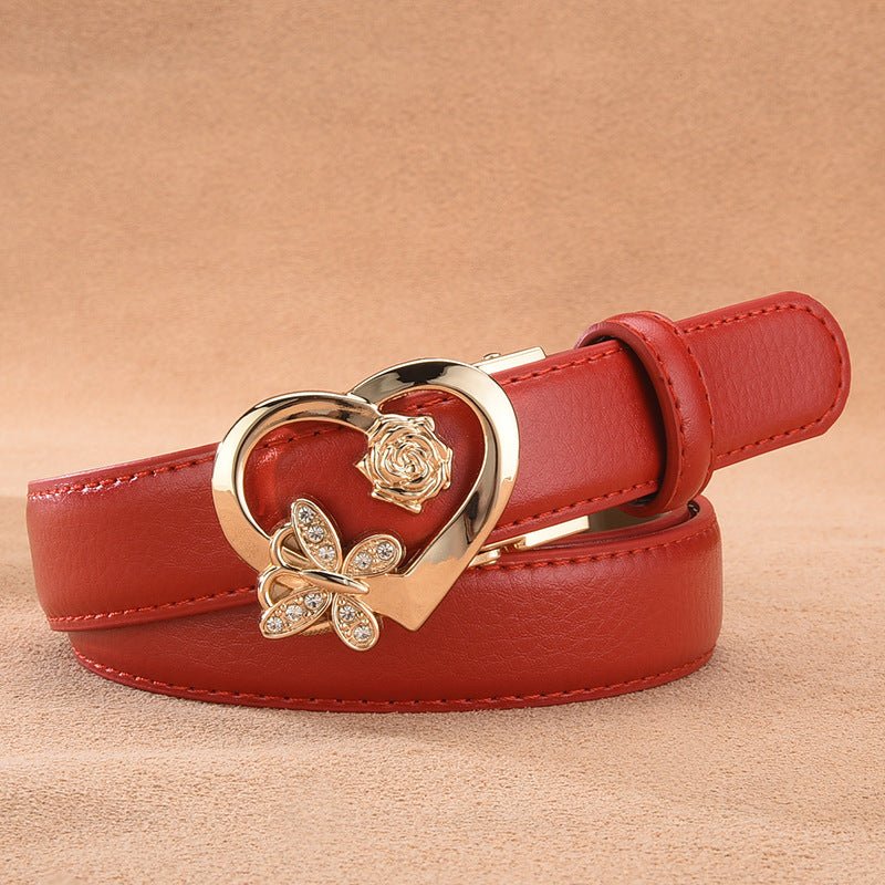 Belt In Leather TO Buckle Coeur Papillon Model Haiden by Zictor