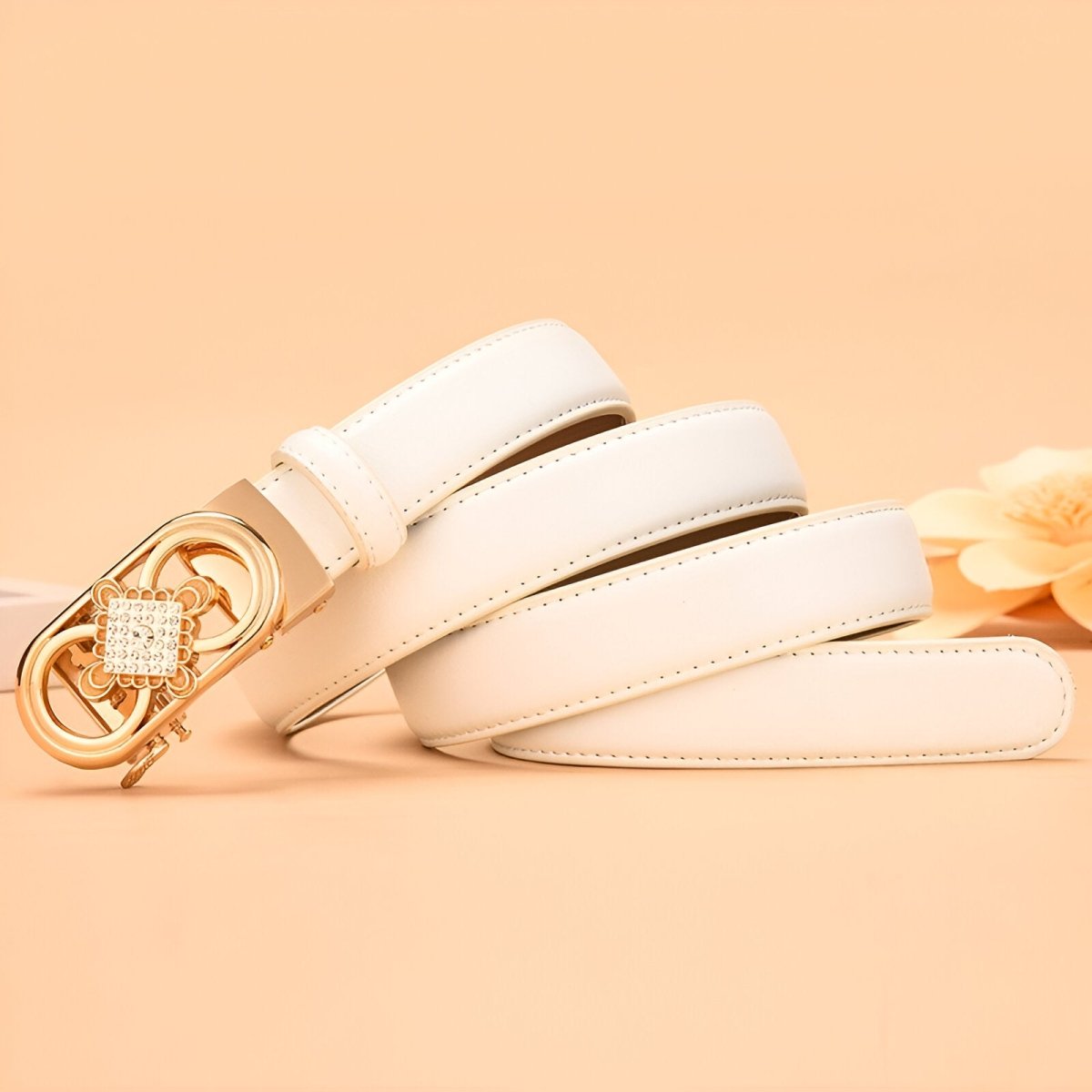 Belt In Leather TO Buckle Double Coeur For Women Model Quynn by Zictor