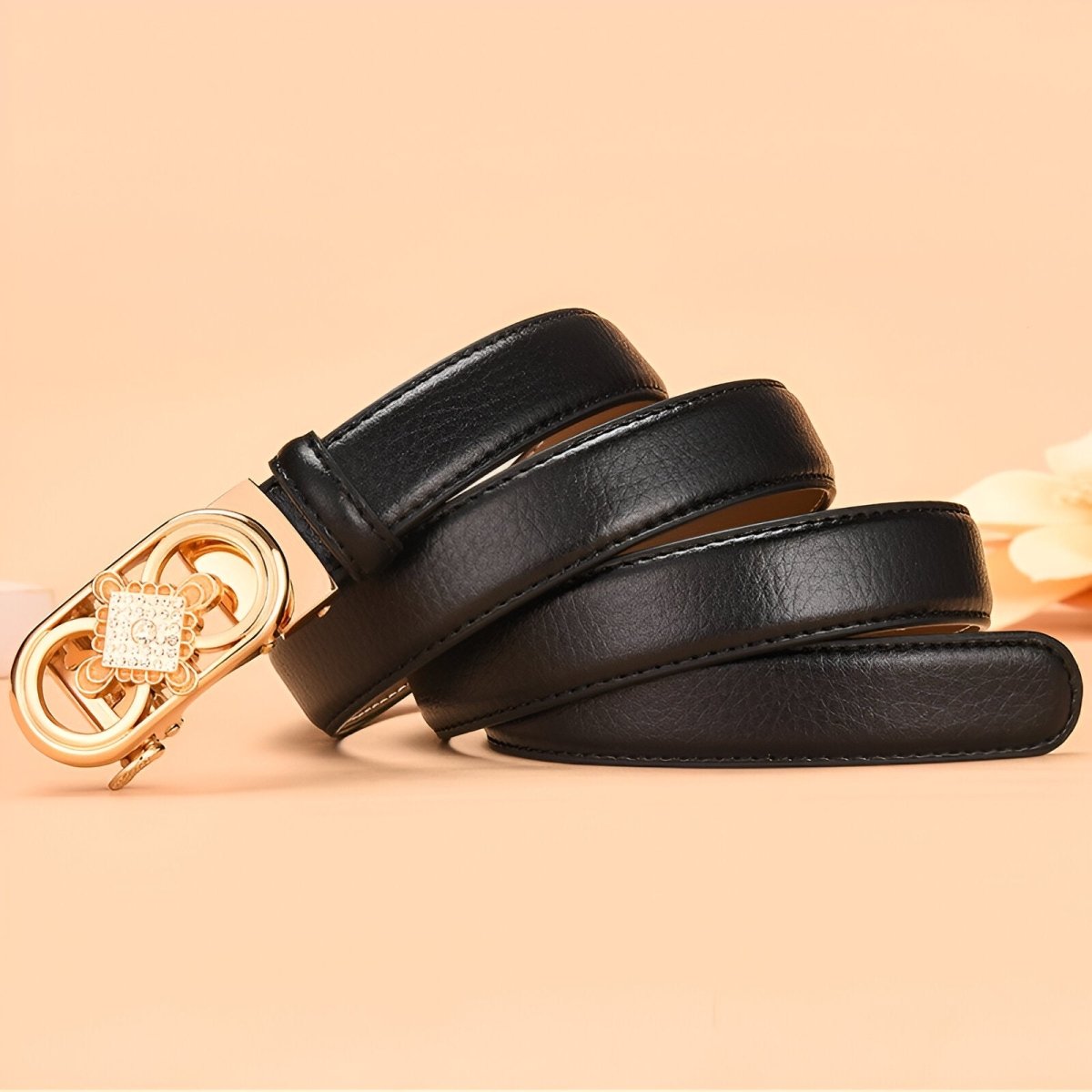Belt In Leather TO Buckle Double Coeur For Women Model Quynn by Zictor