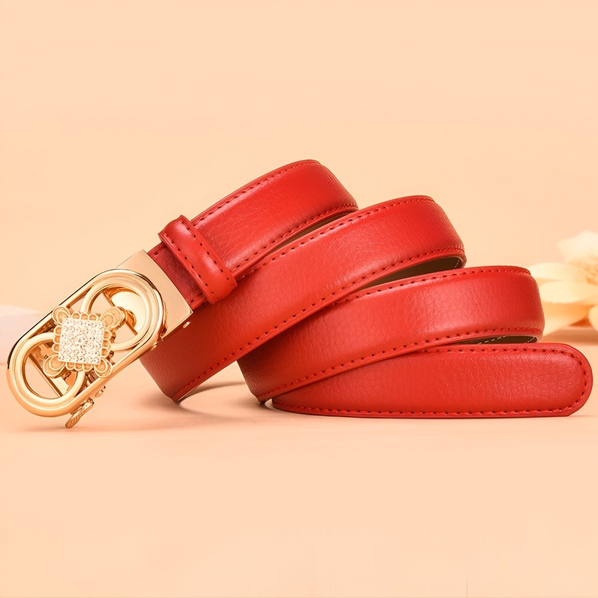 Belt In Leather TO Buckle Double Coeur For Women Model Quynn by Zictor