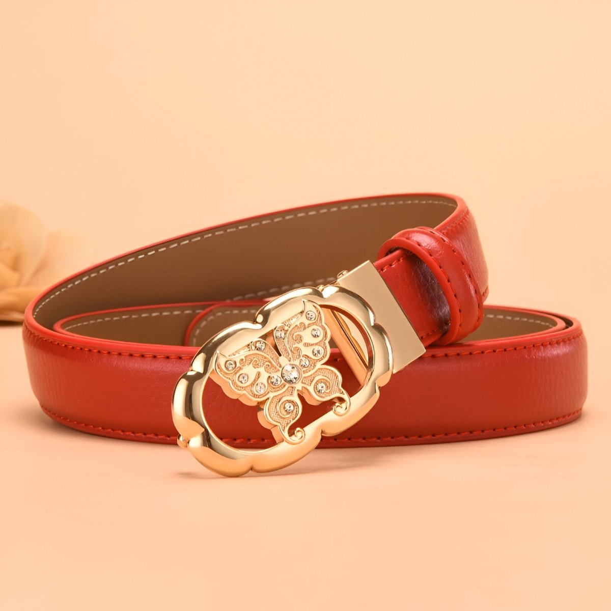 Belt auBerkeRayyanyatique in leather to buckle papillon, model Camerinu - Zictor