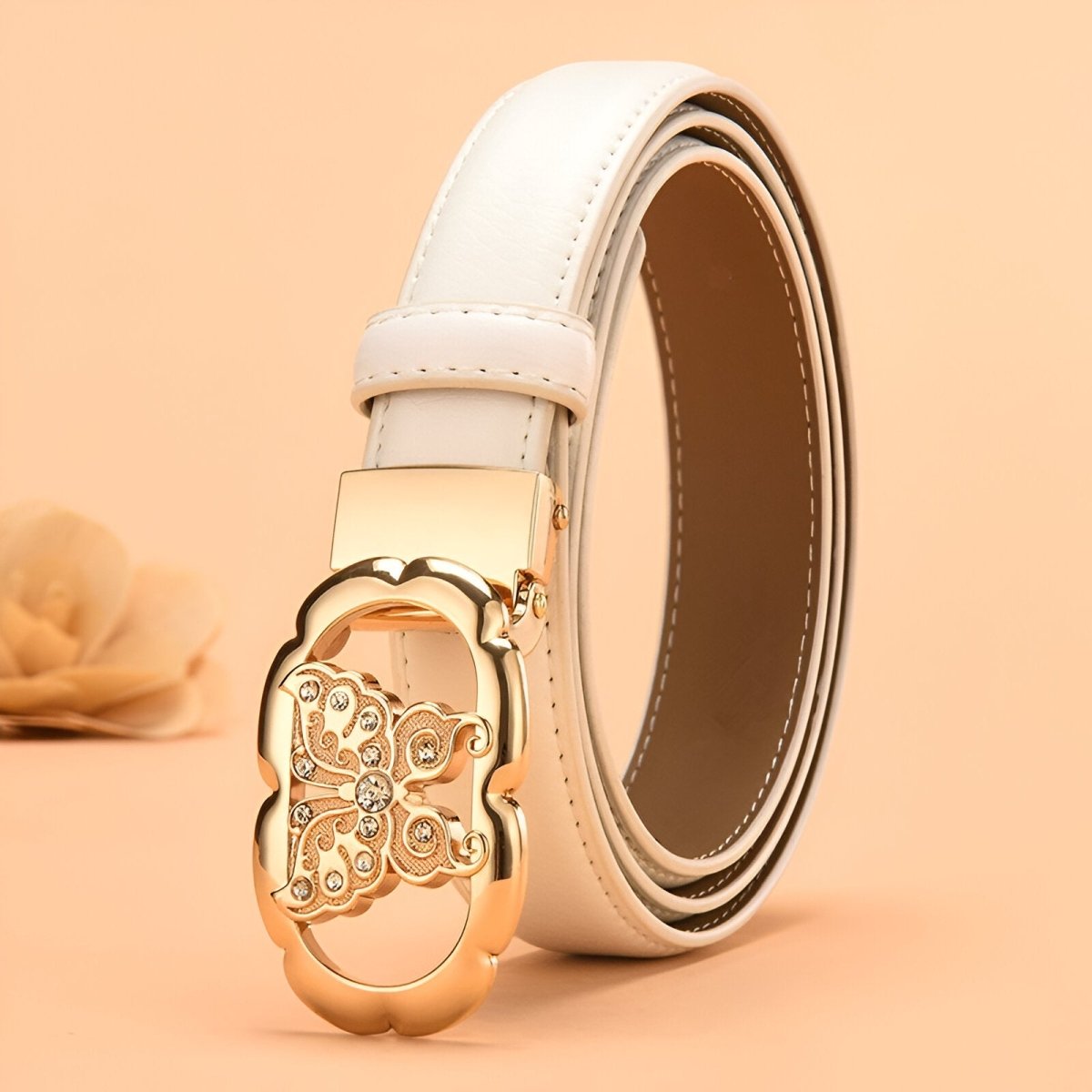 Belt In Leather TO Buckle Papillon Model Morganu by Zictor
