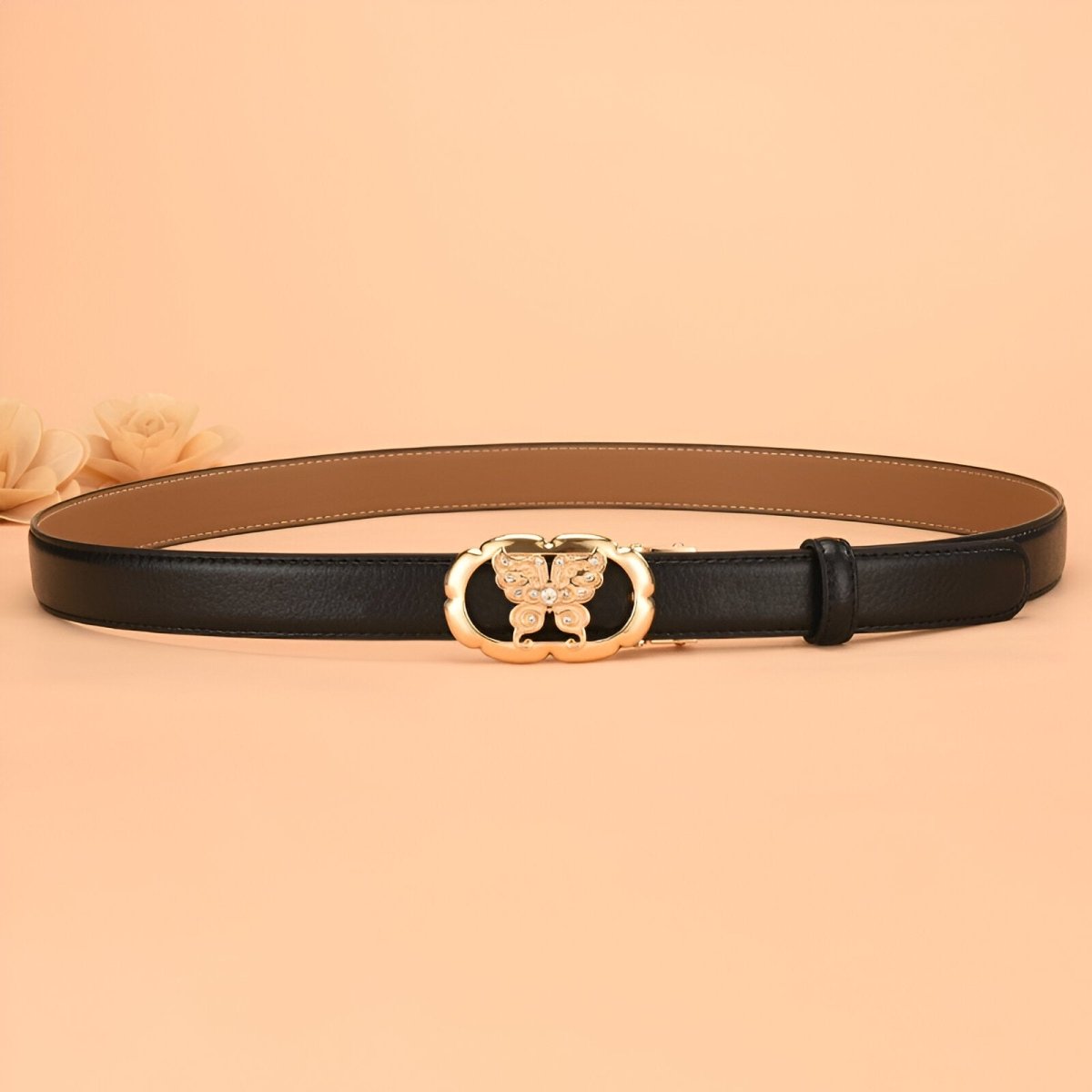 Belt In Leather TO Buckle Papillon Model Morganu by Zictor