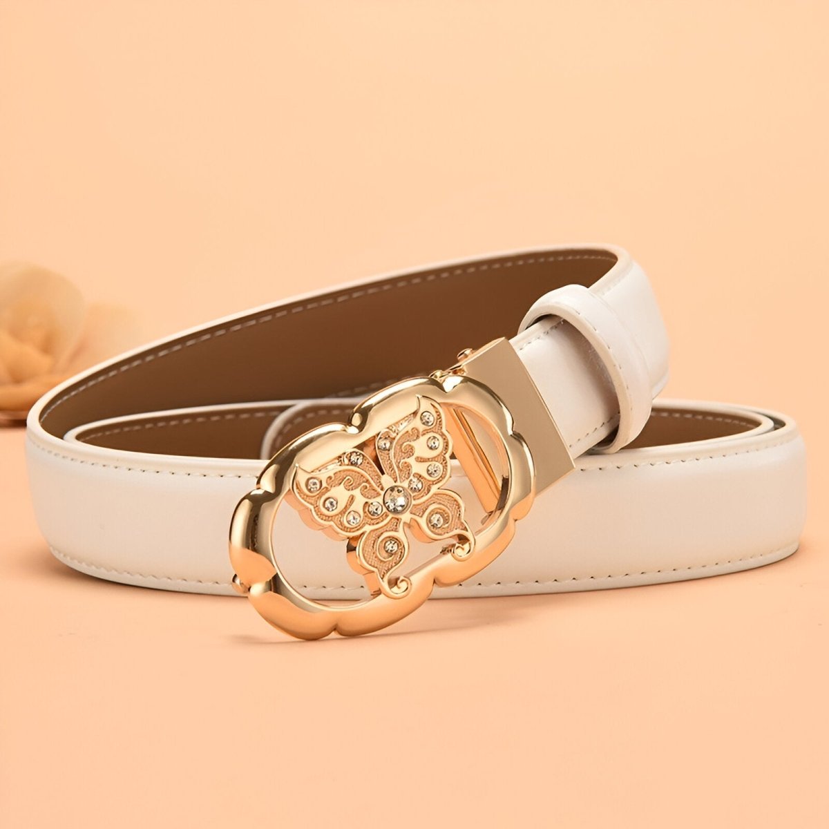 Belt auBerkeRayyanyatique in leather to buckle papillon, model Camerinu - Zictor