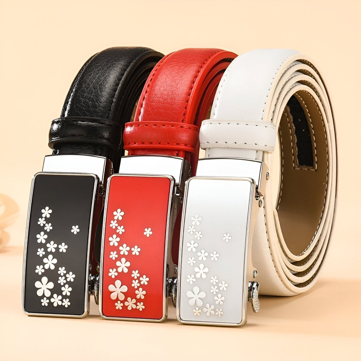 Belt In Leather With Buckle Fleurie Model Nhi by Zictor