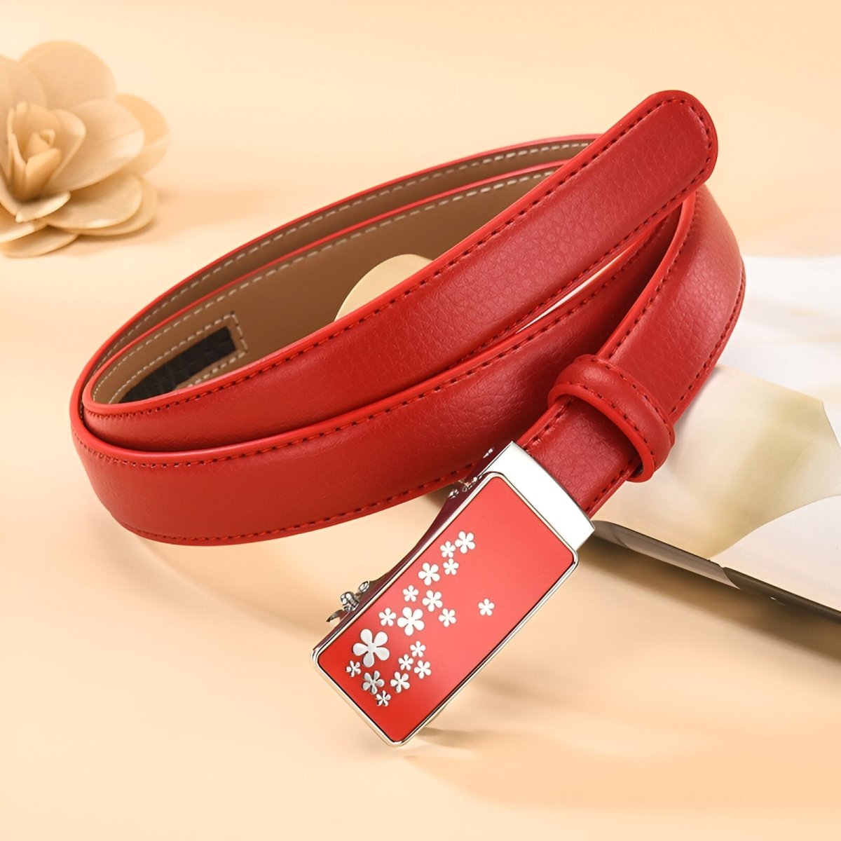 Belt In Leather With Buckle Fleurie Model Nhi by Zictor