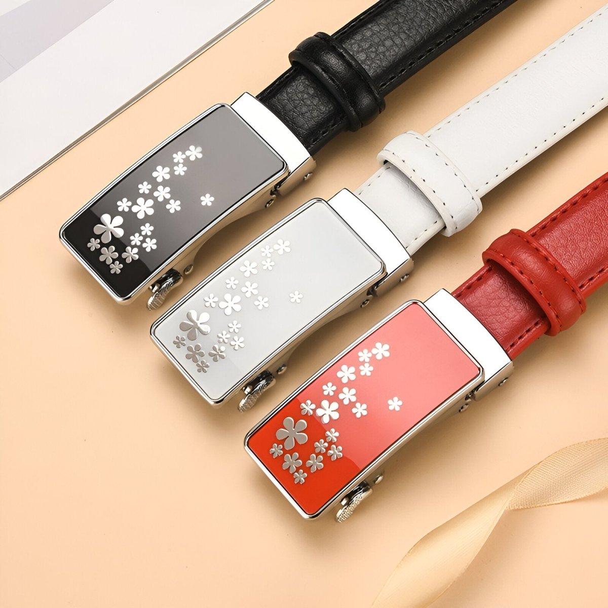 Belt In Leather With Buckle Fleurie Model Nhi by Zictor