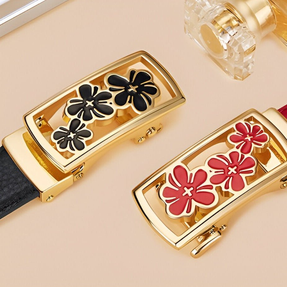 Belt In Leather Graine With Buckle Infini And Strass Model Stéphane by Zictor
