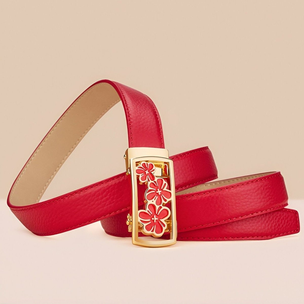 Belt In Leather Graine With Buckle Infini And Strass Model Stéphane by Zictor