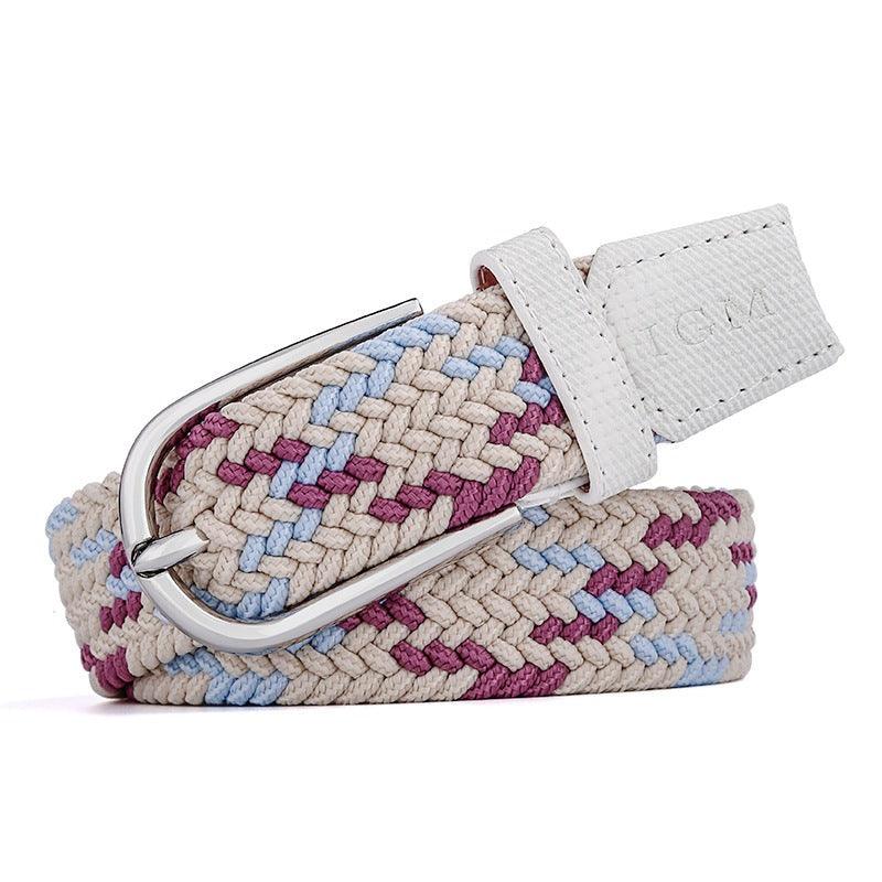 Belt braided elastic for women, model Reese - Zictor