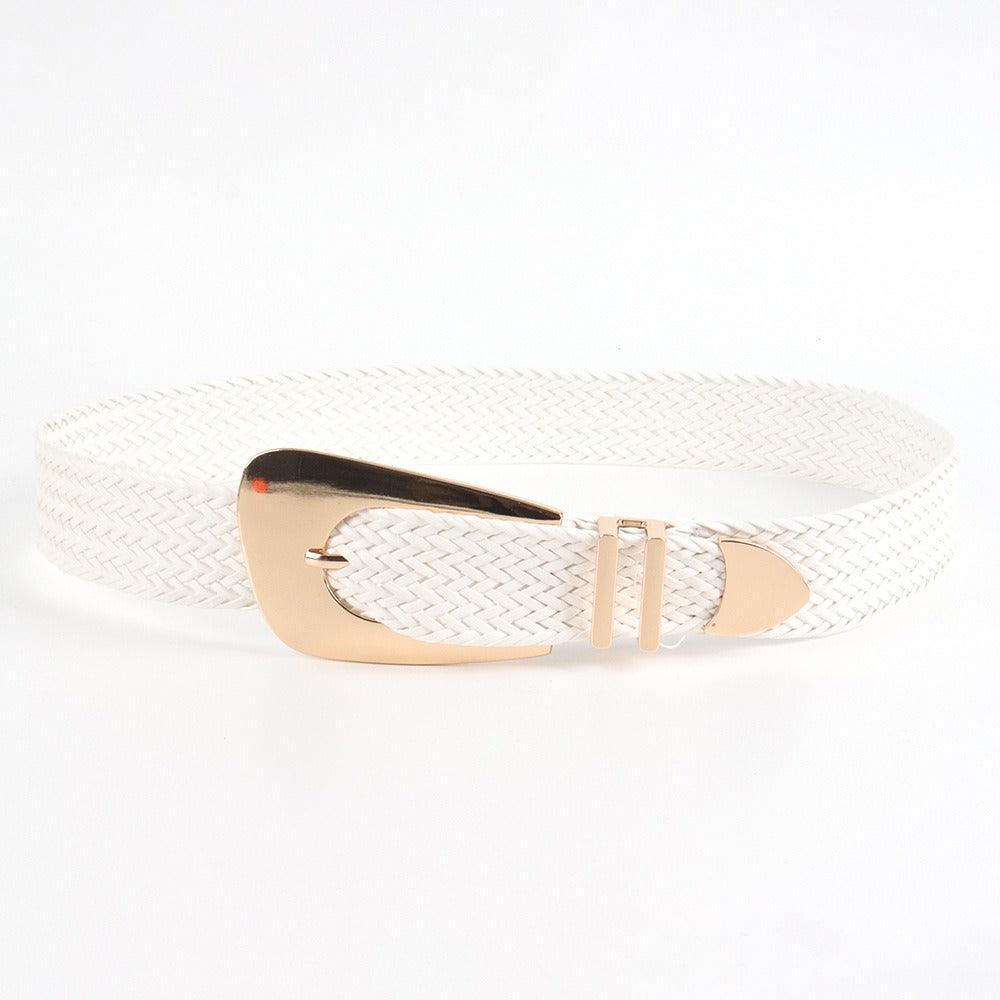Belt braided to buckle golden, model Jabu - Zictor