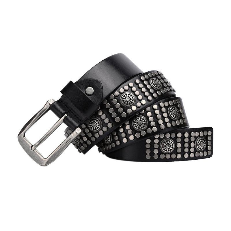 Belt CAydentée for Men, buckle silver, model Birch - Zictor