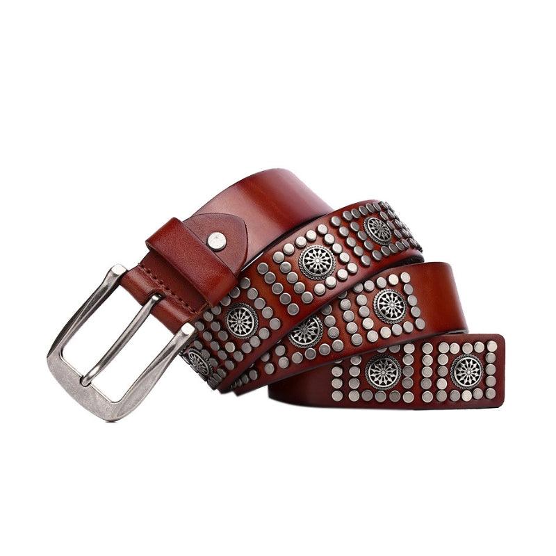 Belt CAydentée for Men, buckle silver, model Birch - Zictor