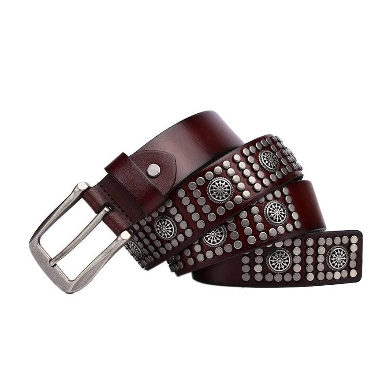 Belt CAydentée for Men, buckle silver, model Birch - Zictor