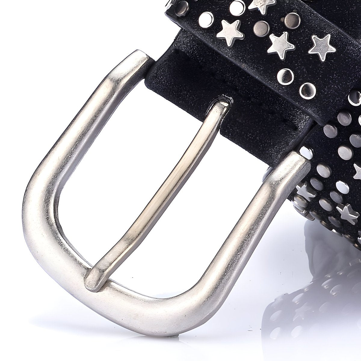 New Fashion Women 39 S Rivet Belts Punk Rock Style Male Belt For Lady Pu Leather Sequins Metal Buckle Wide Metal Star Rivet Bead Rohan by Zictor