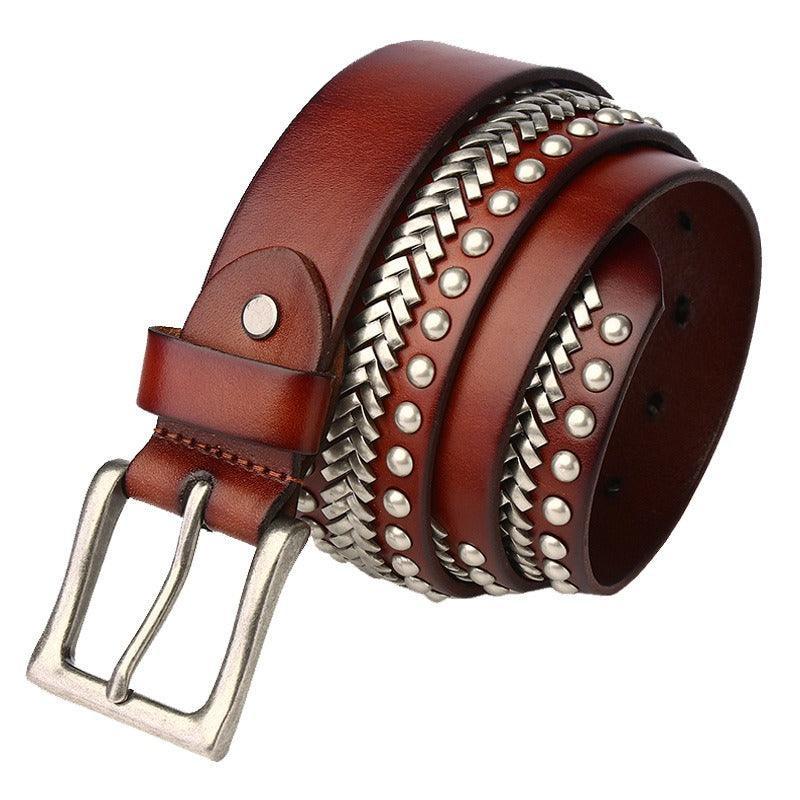 Belt CAydentée with Chevrons, model Noai - Zictor