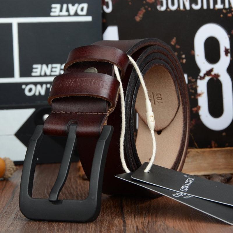Belt Casual in leather for men, model Silver - Zictor