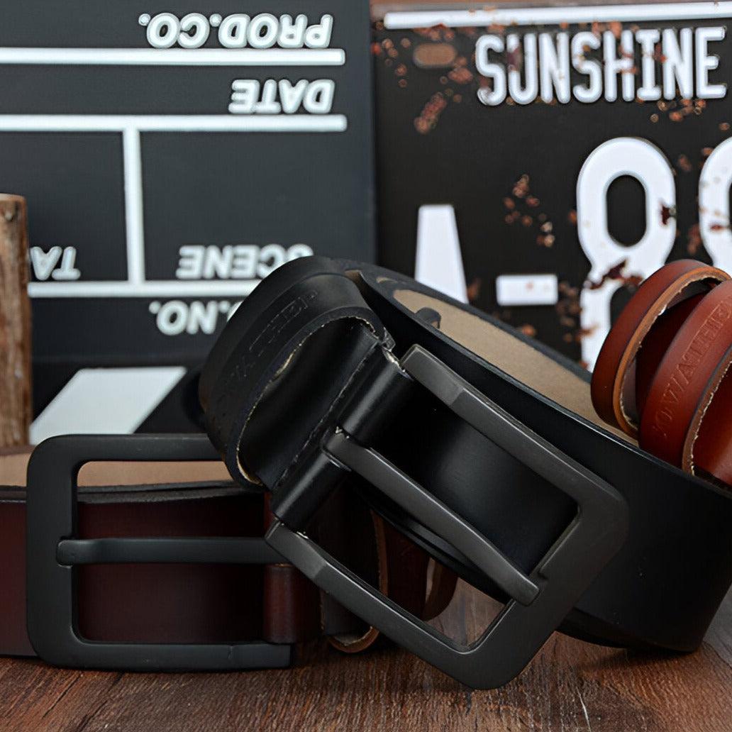 Belt In Leather For Men Model 1 Silver by Zictor