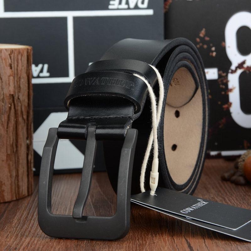 Belt Casual in leather for men, model Silver - Zictor