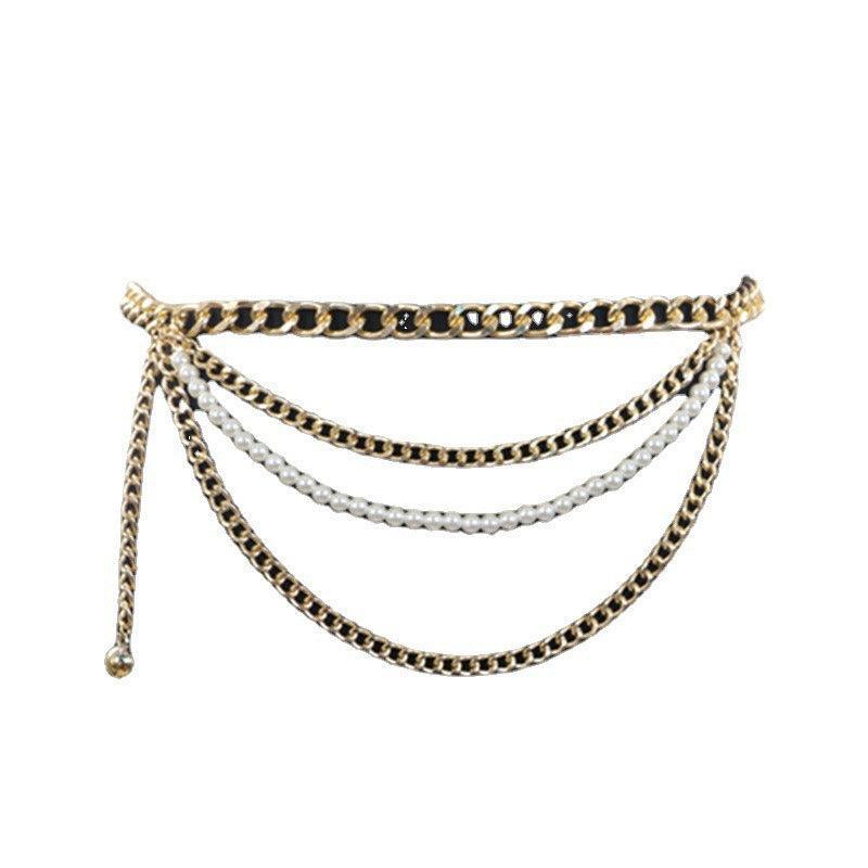Belt chaîne for women, model Greer - Zictor