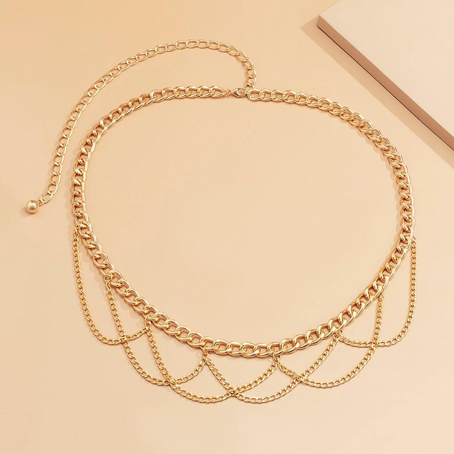 Belt chaîne for women, model Lindsaie - Zictor