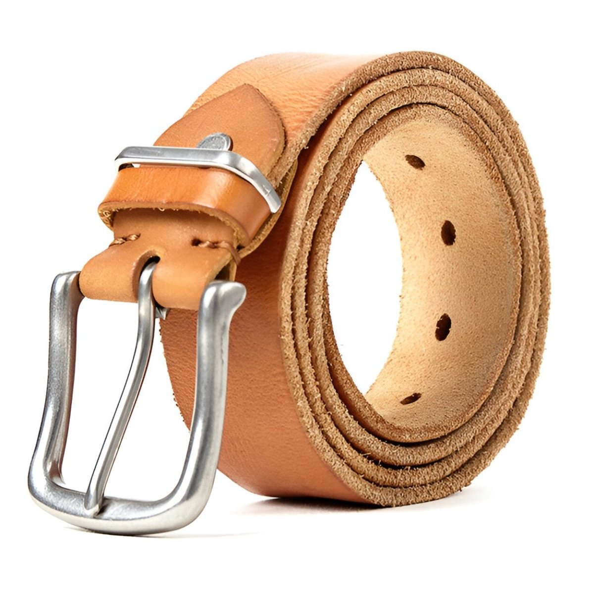 Belt chic in leather for men, model Aurélien - Zictor