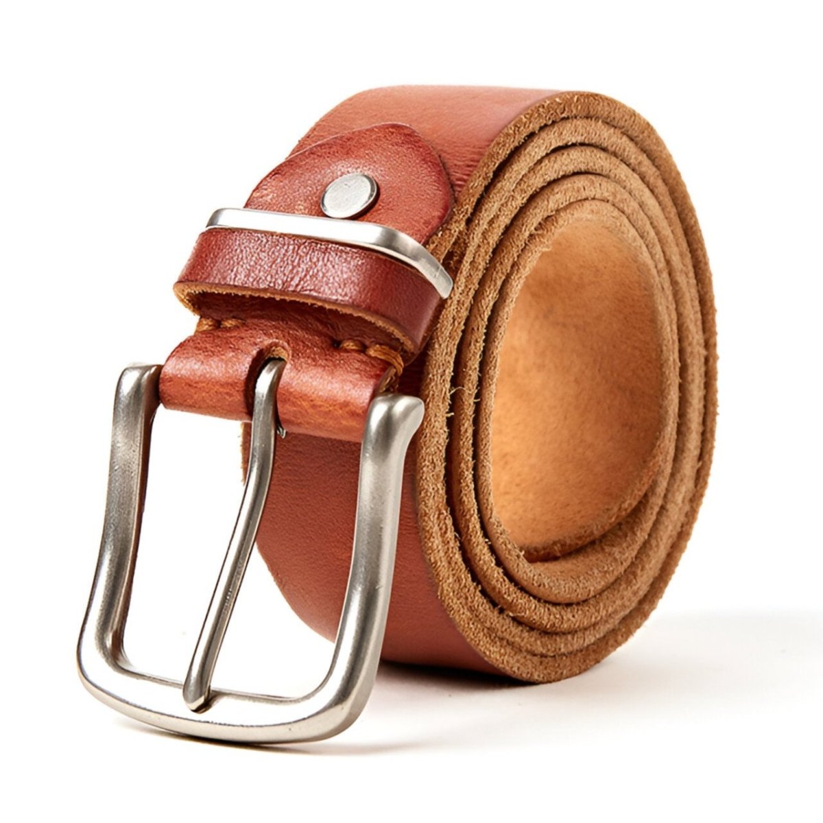 Belt chic in leather for men, model Aurélien - Zictor