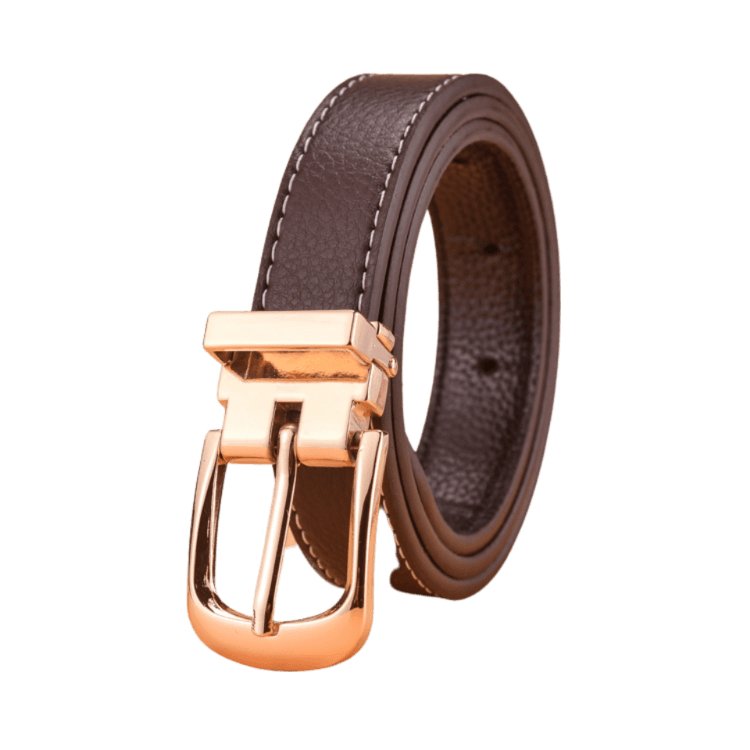 Belt child adjustable for fille ou garçon in simili vegan, buckle golden, model Payton - Zictor