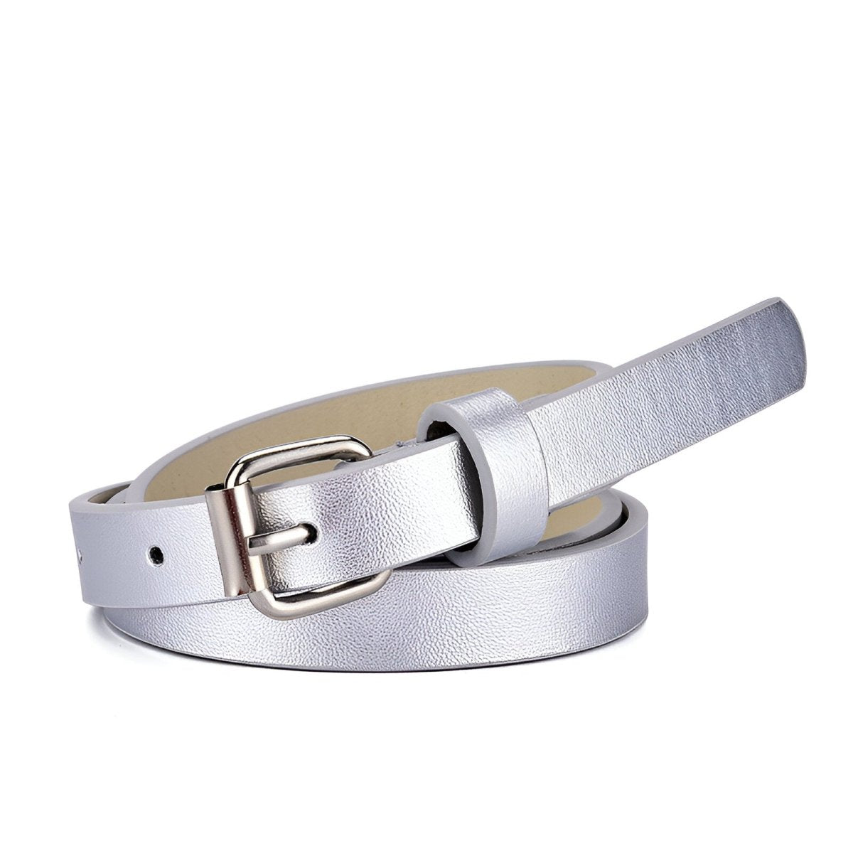 Belt child adjustable for fille ou garçon in simili vegan, buckle silver, model Jodie - Zictor