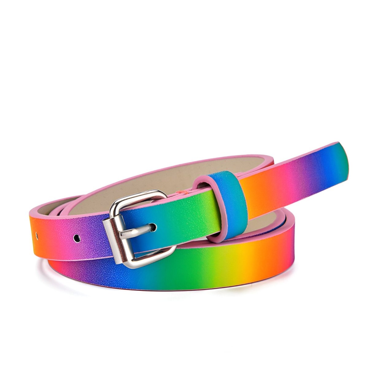 Belt child adjustable for fille ou garçon in simili vegan, buckle silver, model Jodie - Zictor