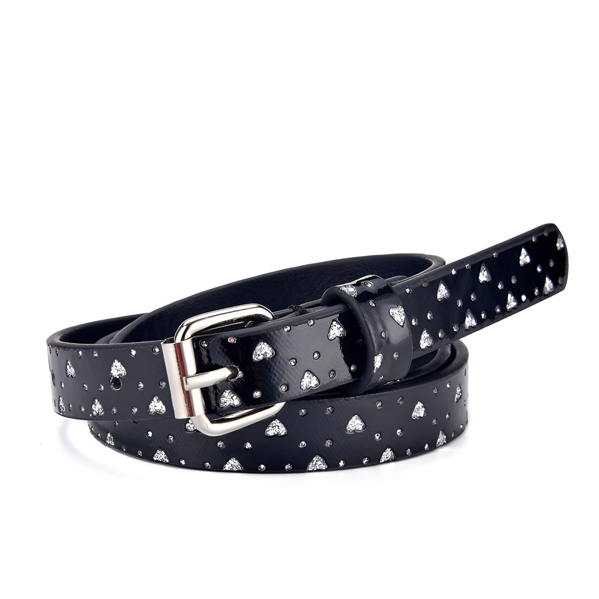 Belt child adjustable for fille ou garçon in simili vegan, buckle silver, model Jodie - Zictor