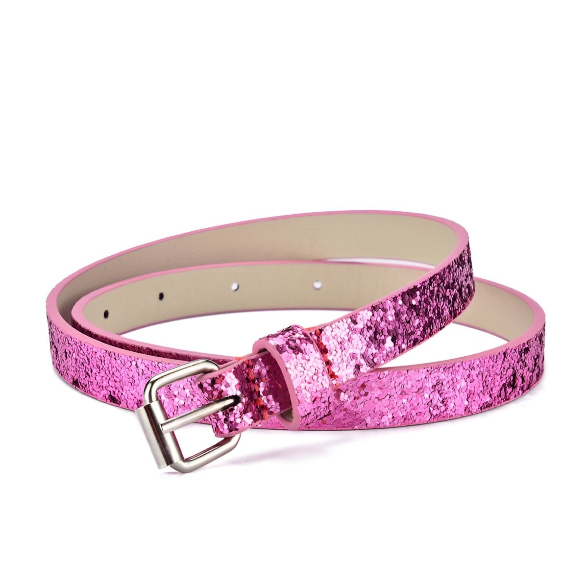 Belt Adjustable For Fille Ou Garcon In Simili Vegan Buckle Silver Model Jodie by Zictor