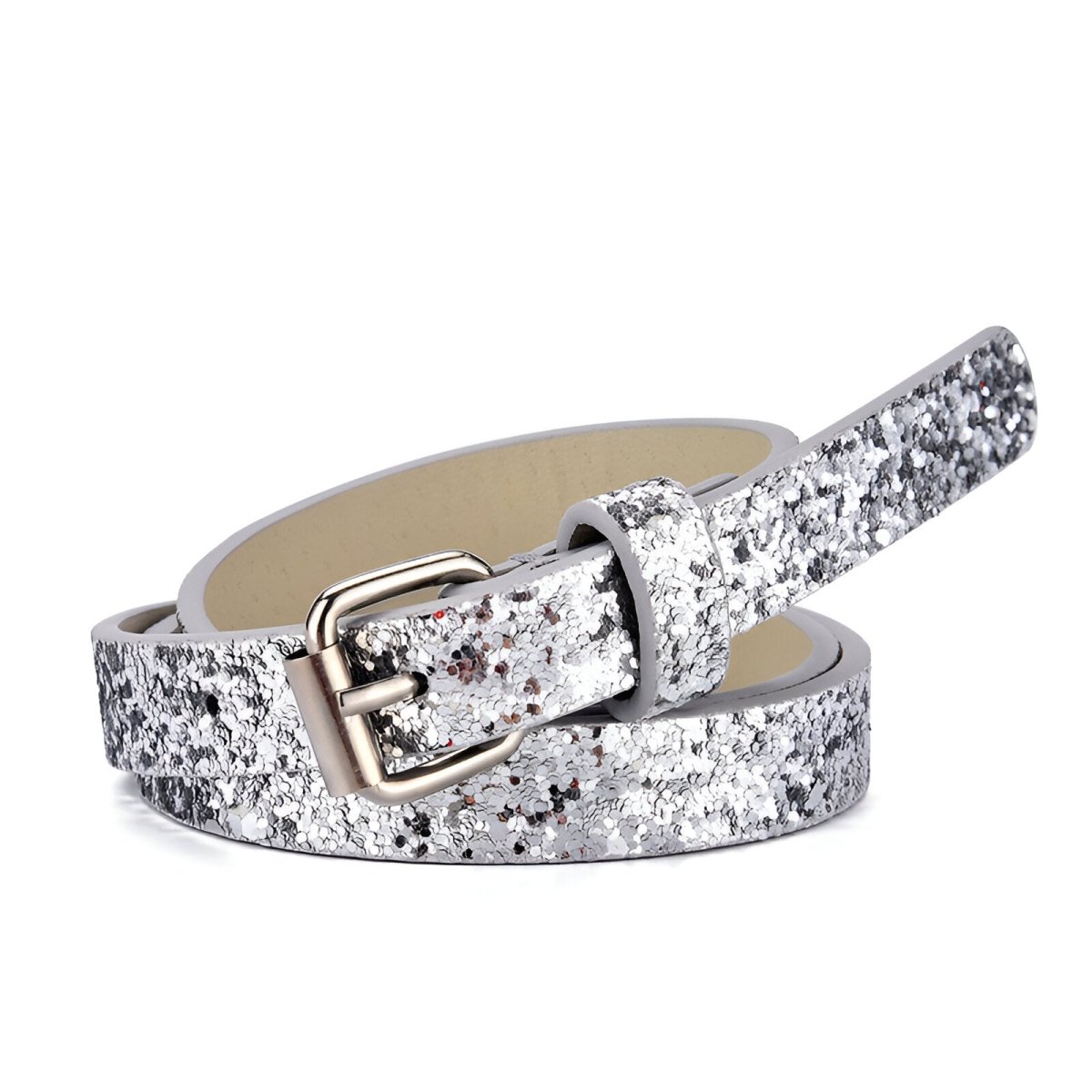 Belt child adjustable for fille ou garçon in simili vegan, buckle silver, model Jodie - Zictor