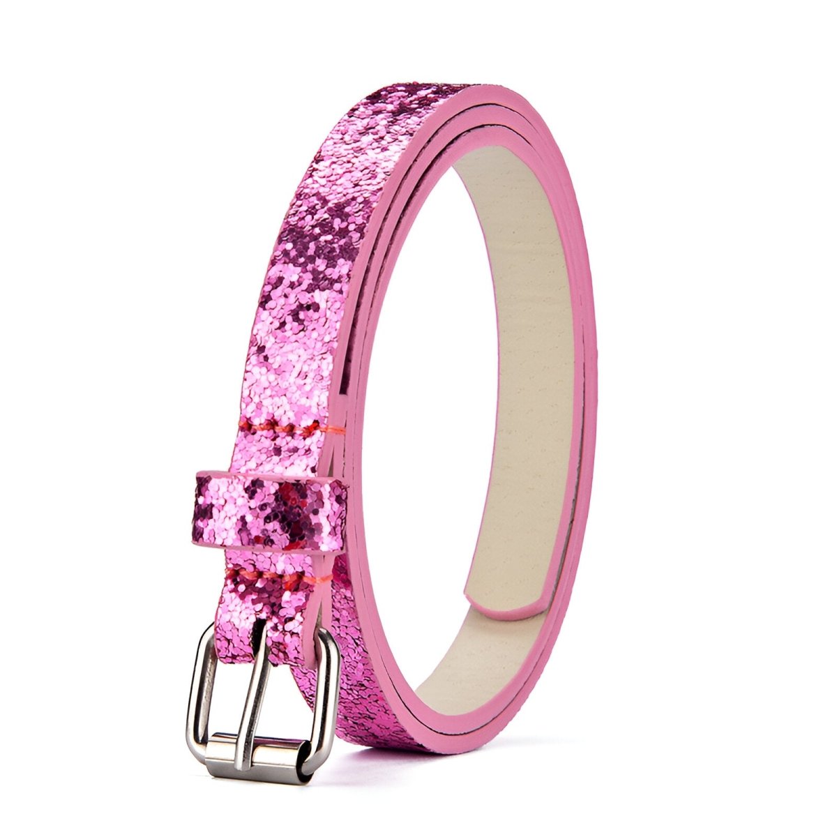 Belt Adjustable For Fille Ou Garcon In Simili Vegan Buckle Silver Model Jodie by Zictor