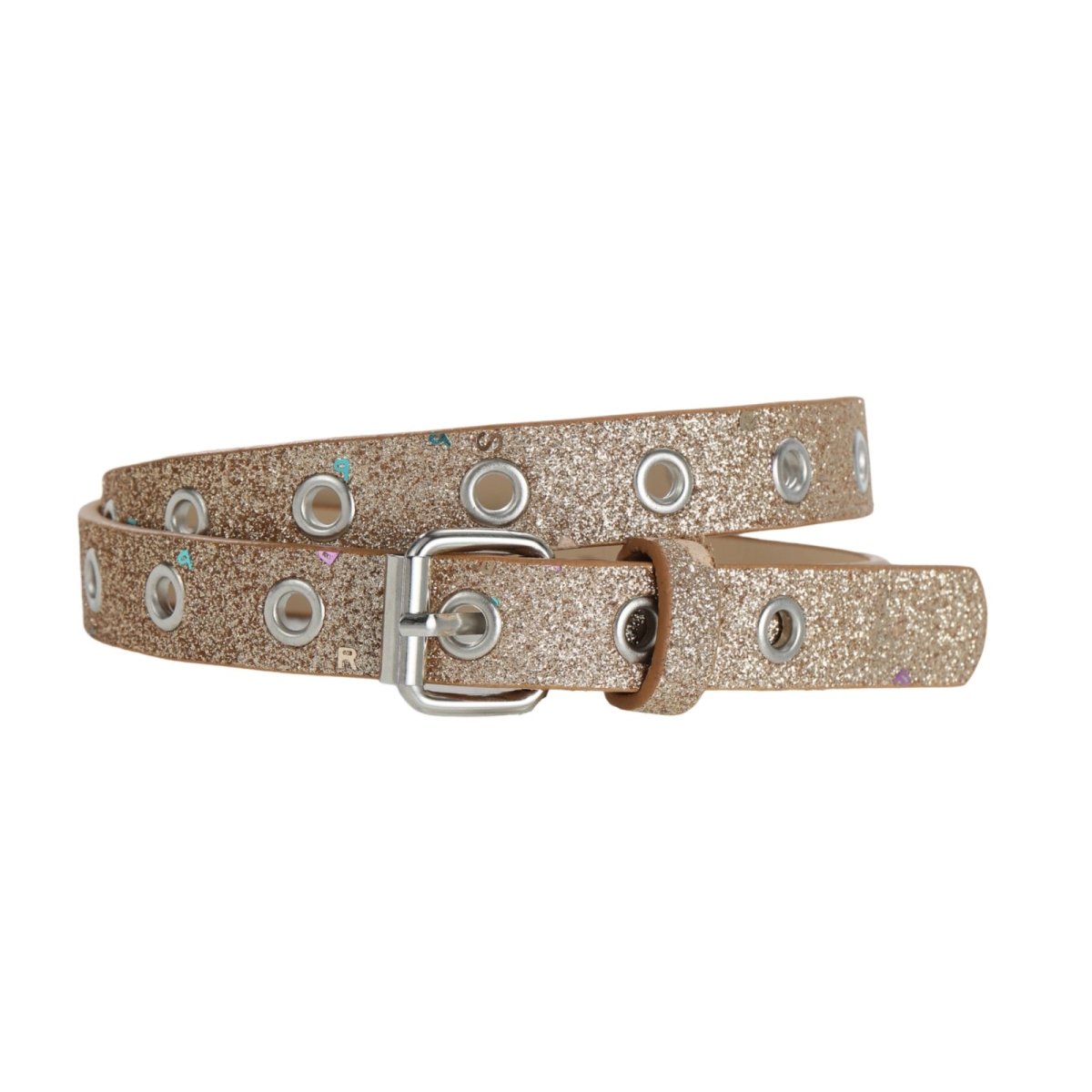 Belt child adjustable for fille ou garçon in simili vegan, pailleté to motif chiffres, model Ocean - Zictor