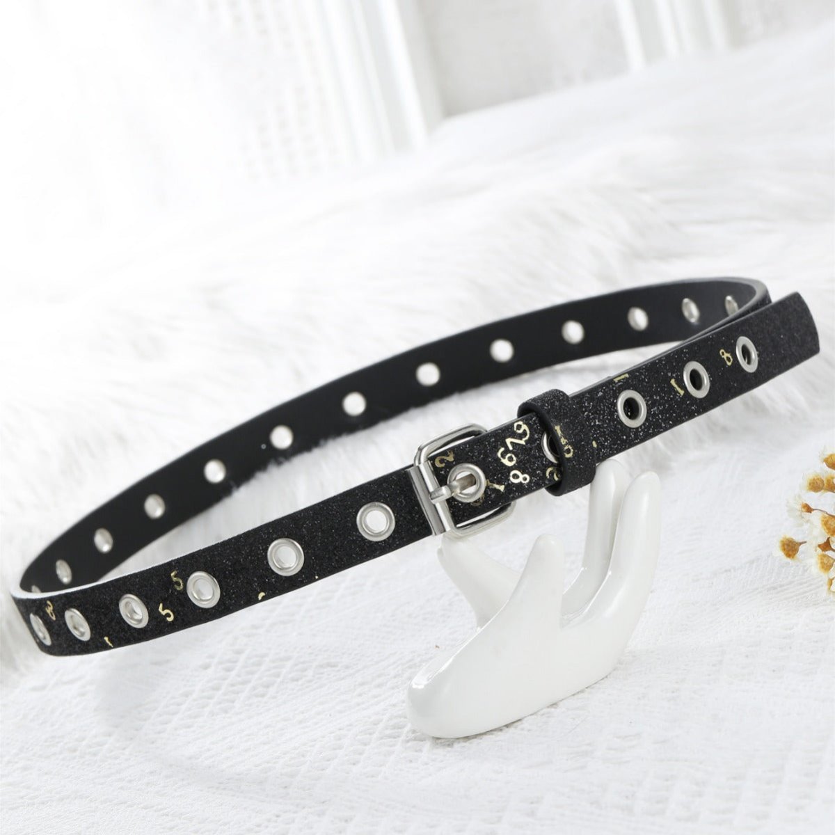 Belt Adjustable For Fille Ou Garcon In Simili Vegan Paillete TO Motif Lettres Model Ocean by Zictor