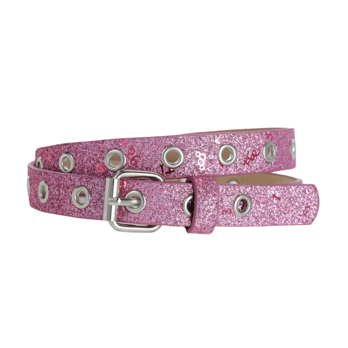 Belt child adjustable for fille ou garçon in simili vegan, pailleté to motif chiffres, model Ocean - Zictor