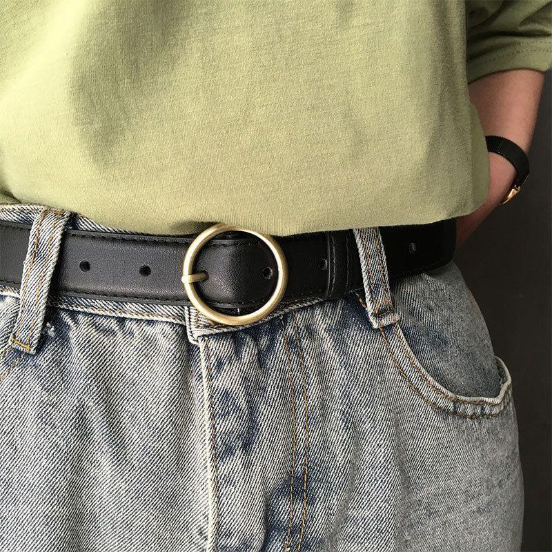 Belt For Women TO Buckle Ronde Golden Disponible In Large Size Model Madisyn by Zictor