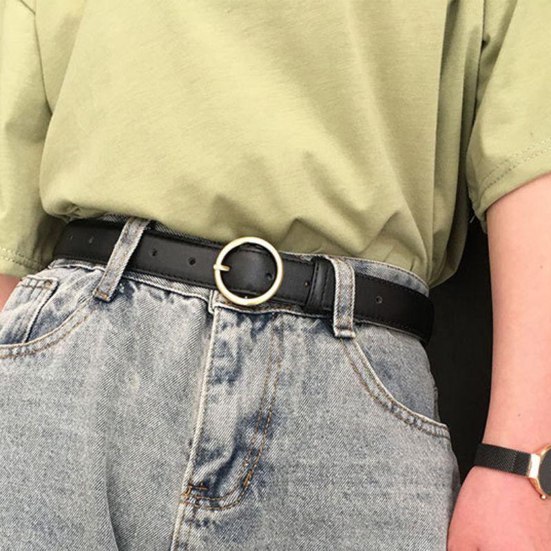 Belt For Women TO Buckle Ronde Golden Disponible In Large Size Model Madisyn by Zictor