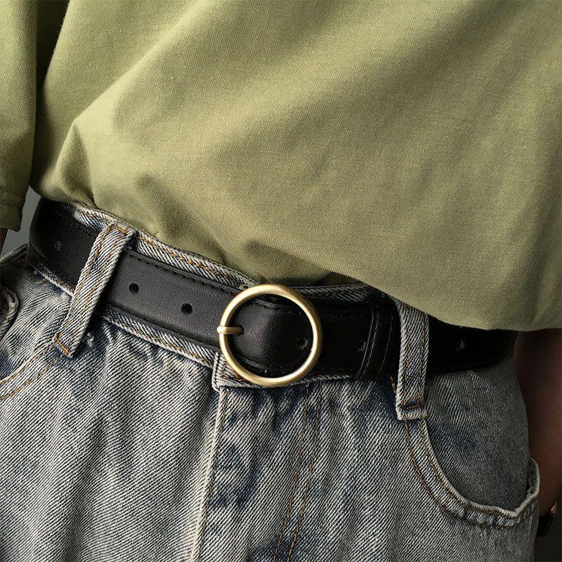 Belt For Women TO Buckle Ronde Golden Disponible In Large Size Model Madisyn by Zictor