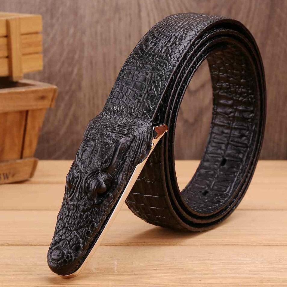 Belt Costume In Leather Crocodile For Men Model Harlow by Zictor