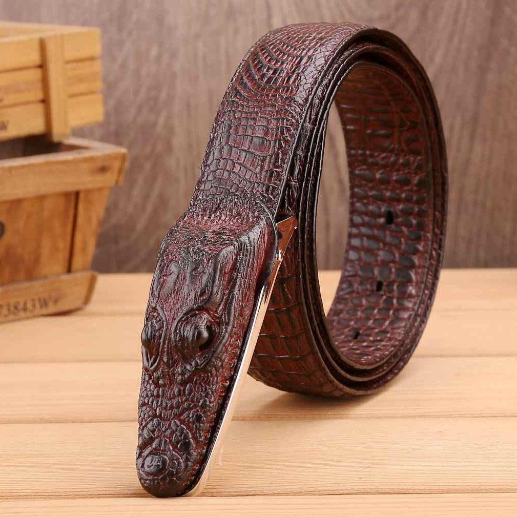Belt Costume In Leather Crocodile For Men Model Harlow by Zictor