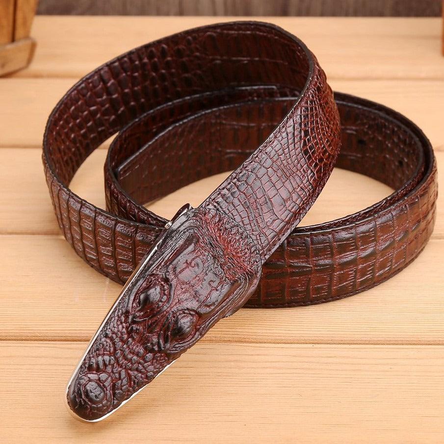 Belt Costume In Leather Crocodile For Men Model Harlow by Zictor