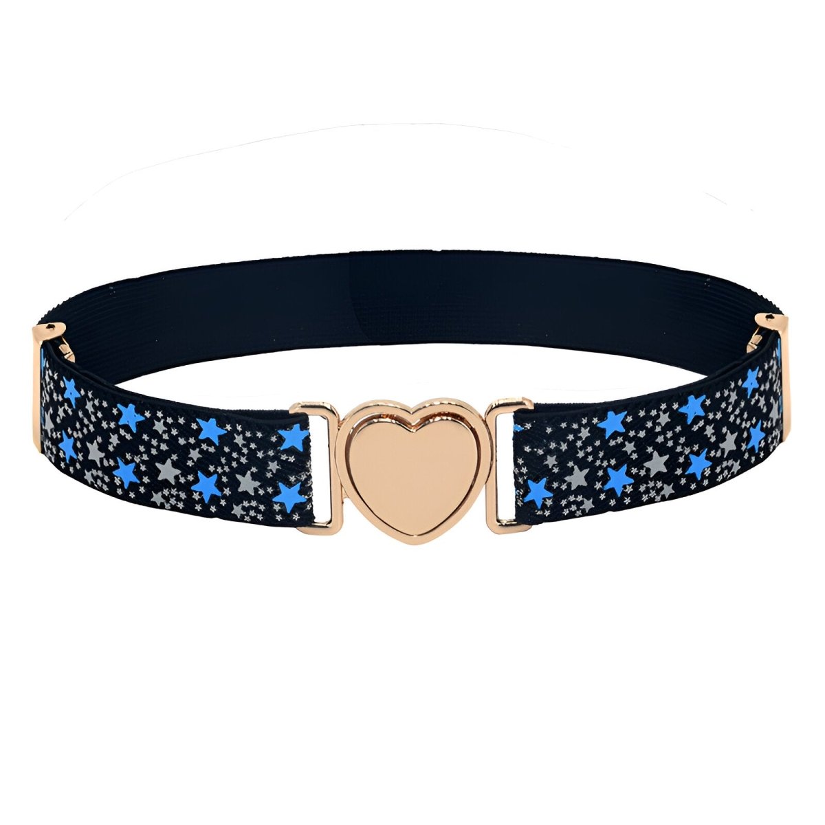 Belt elastic to attache rapide in forme of coeur, for fille, motif étoiles, model Rowani - Zictor